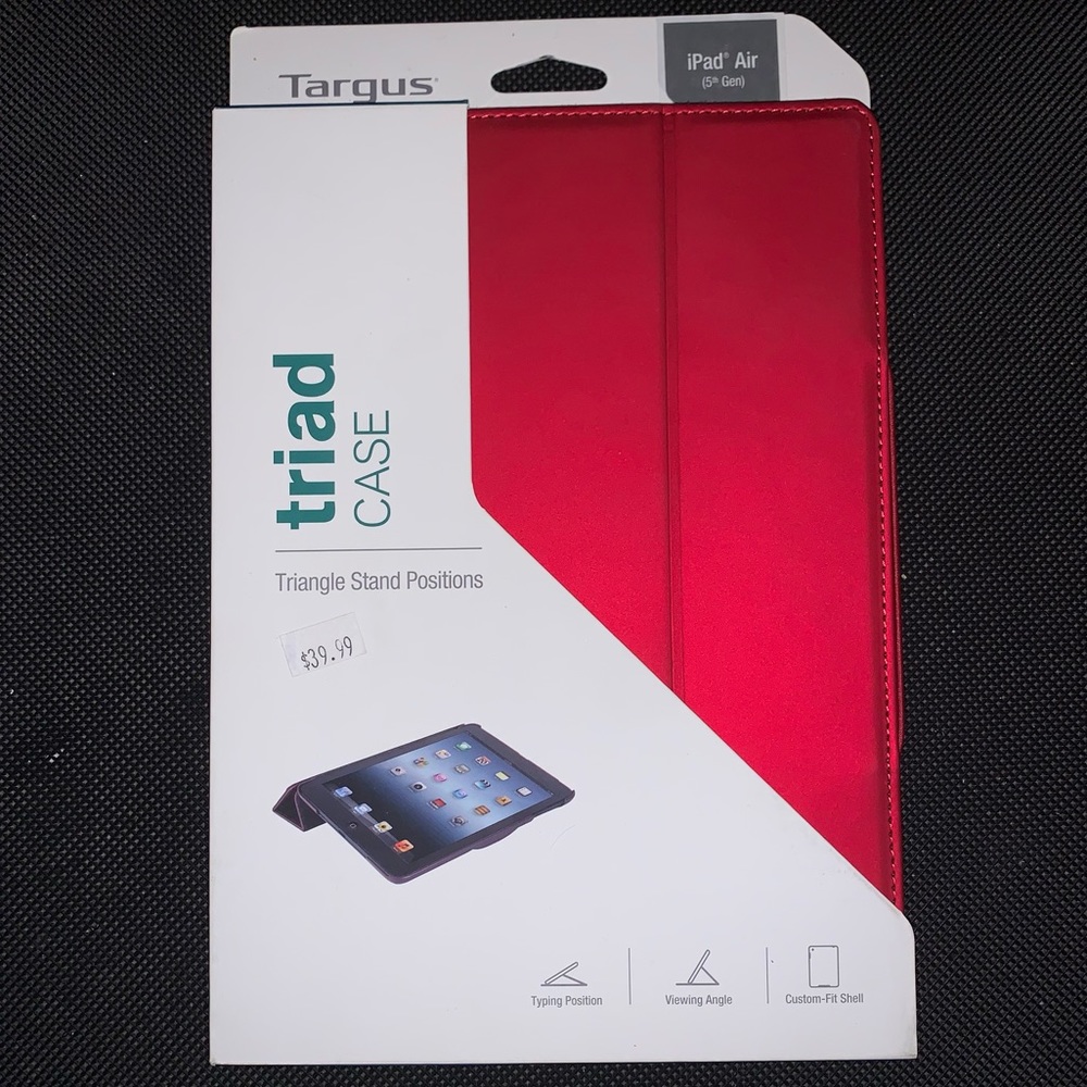 🌟FREE🌟 NWT TARGUS Triad Portfolio Case Tri-Fold Stand Cover for iPad Air Red